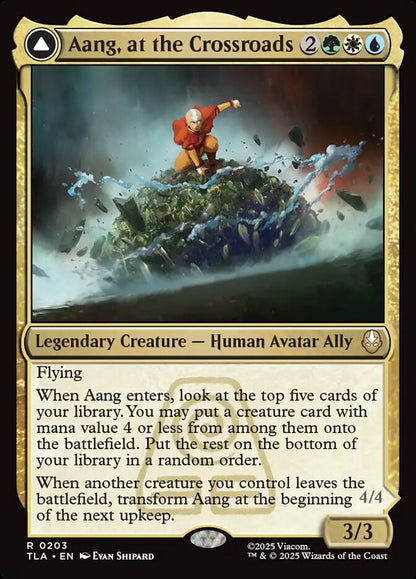 Aang, at the Crossroads // Aang, Destined Savior Magic: The Gathering card